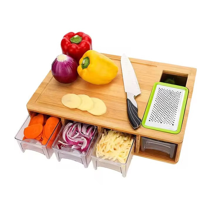 Cutting board with containers