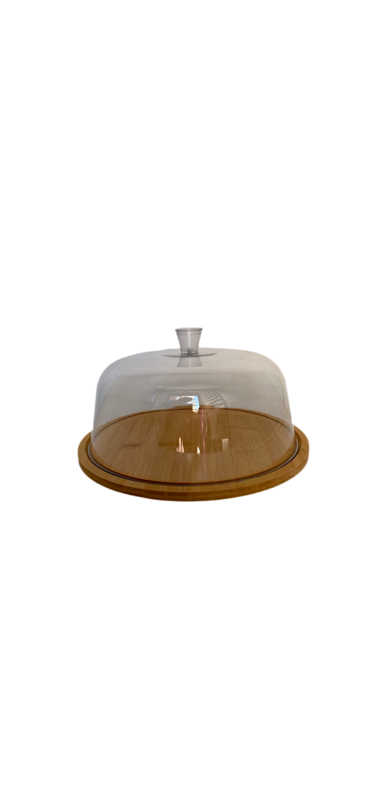 Round Bamboo Cake tray with Plexi cover