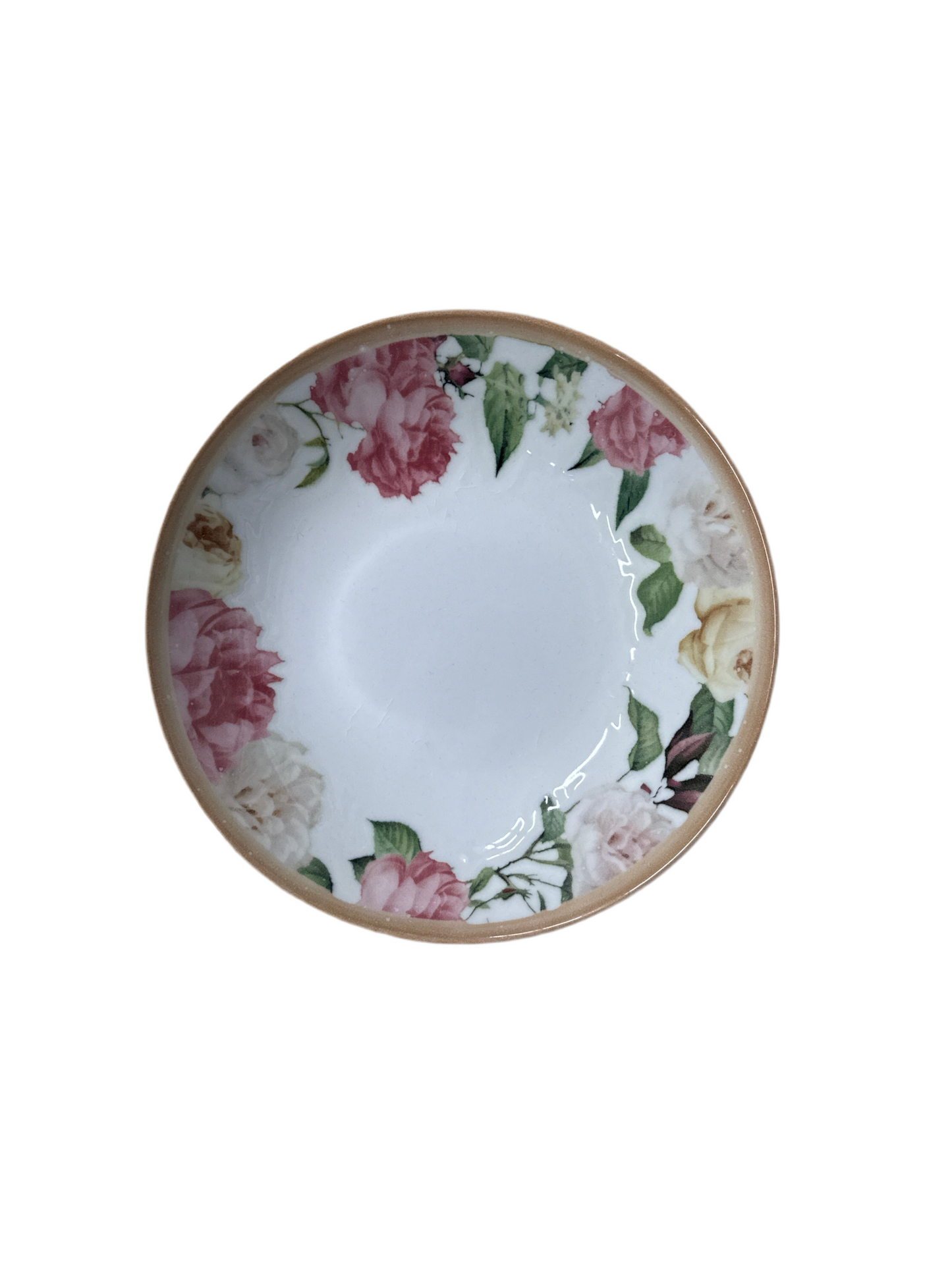 Deep Plate with Flowers Design 19cm