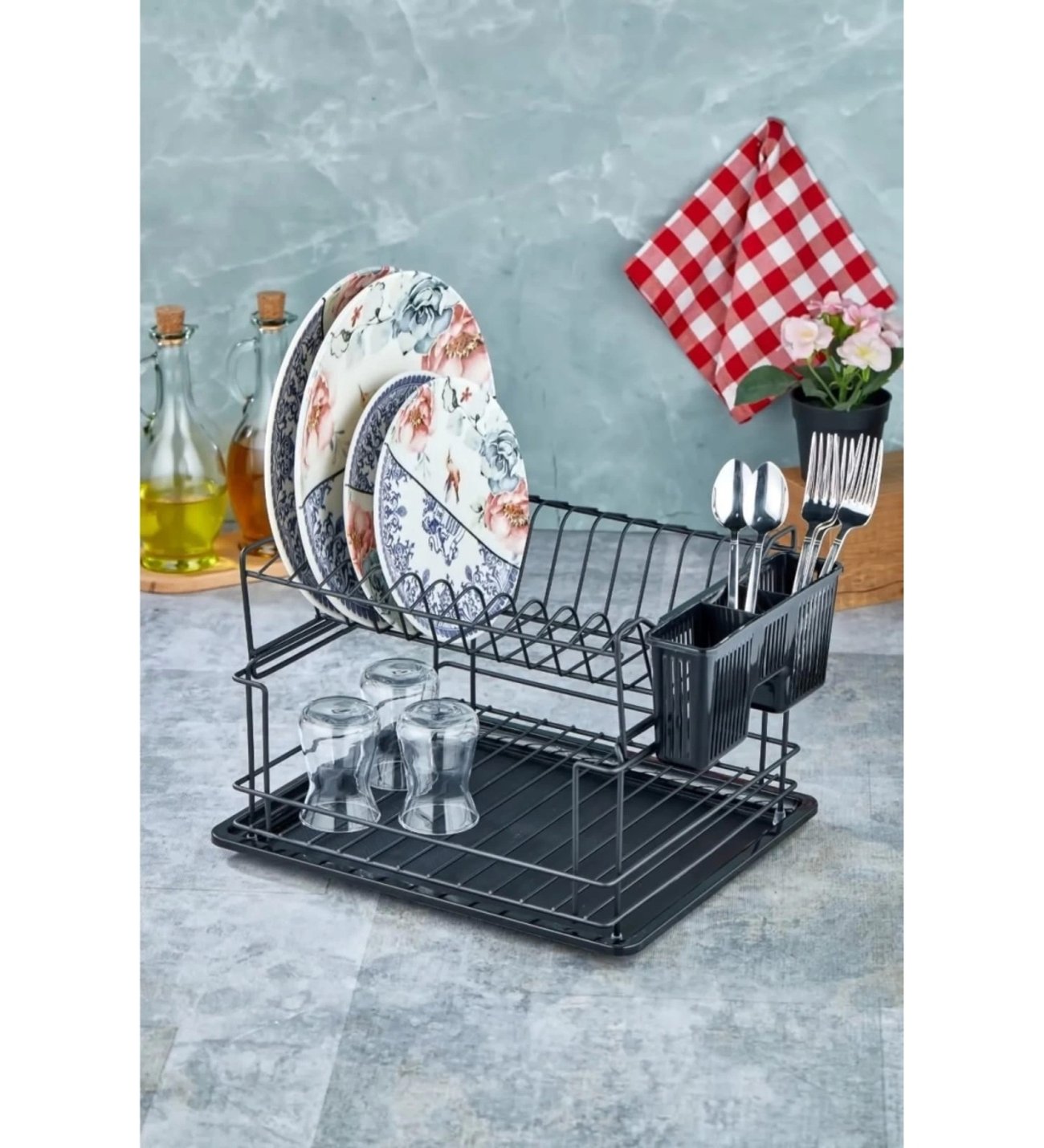 Large black dish rack