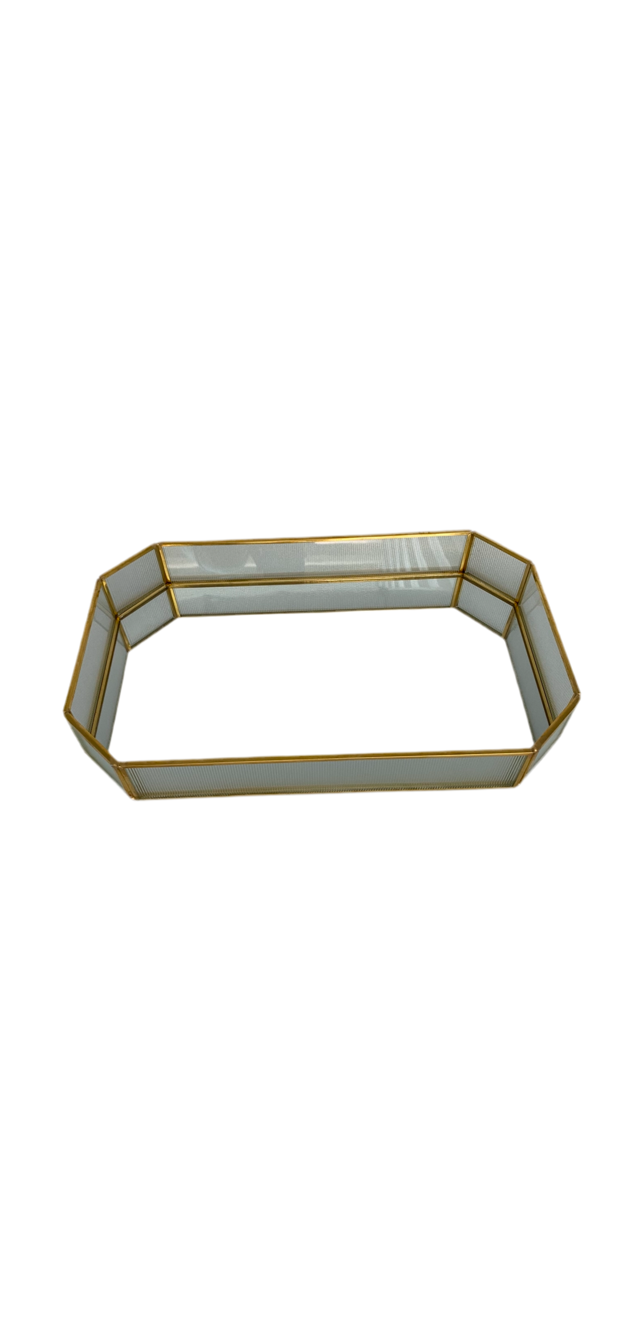 Hexagonal Mirror Tray with Plexi Golden Pattern
