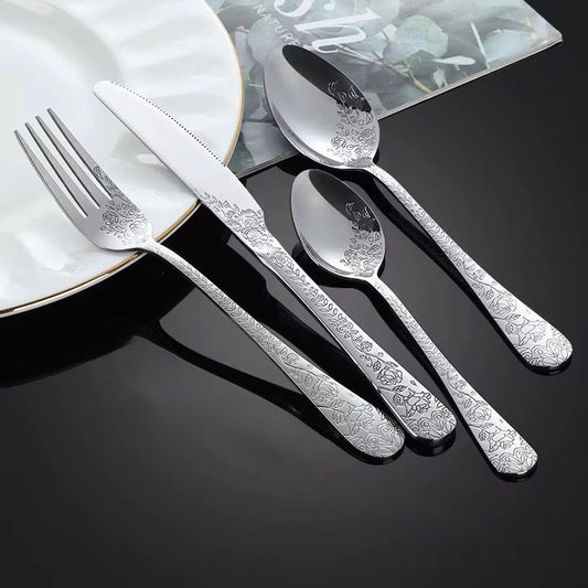 24pcs Cutlery Set Silver in carton