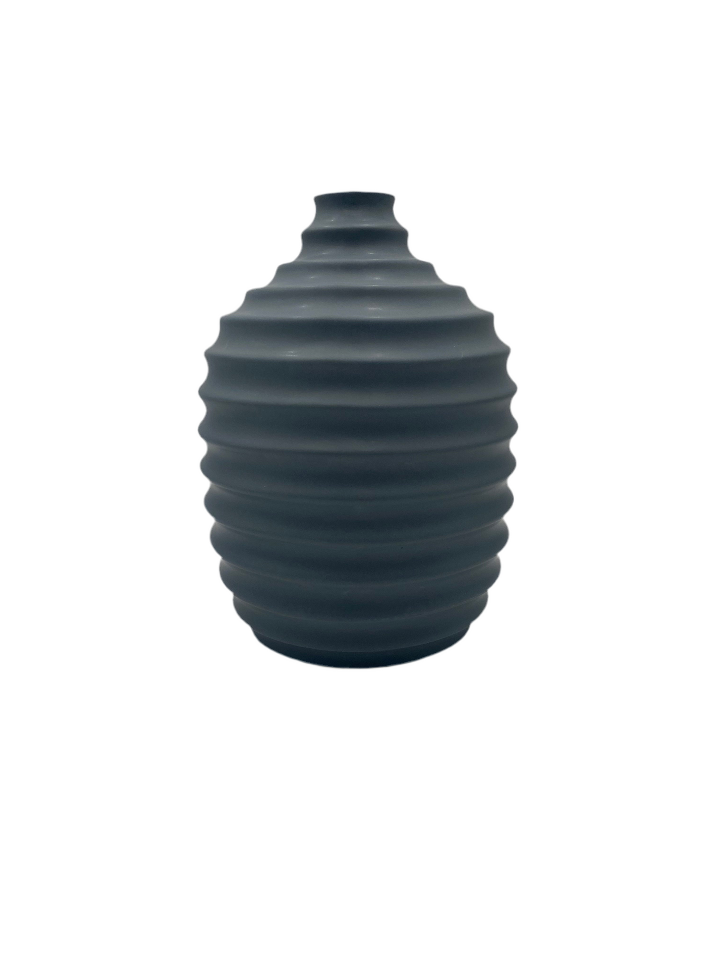 Turtle Neck Ribbed Porcelain Vase