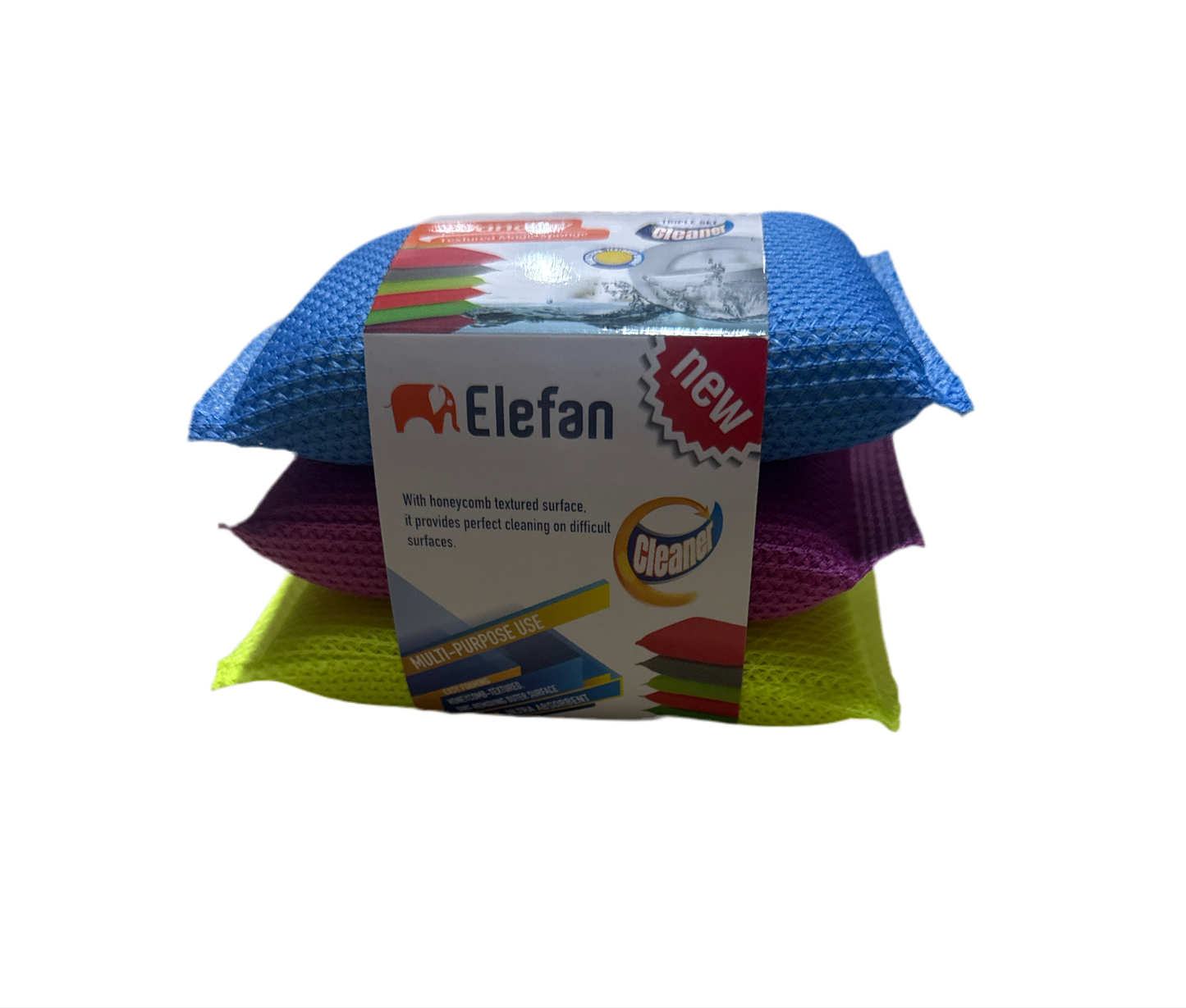 Set of 3 soft colorful sponges