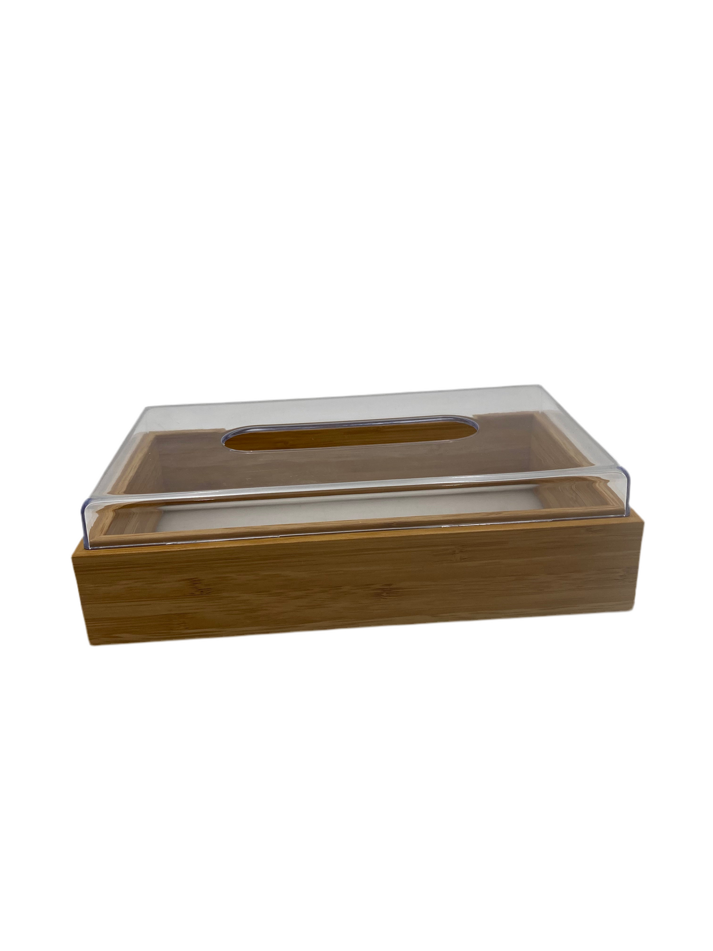 Wooden Tissue Box W/Plexi Cover