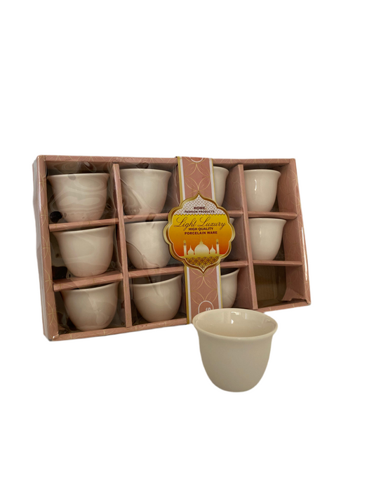 12 Pcs white Arabic Coffee Cups Set