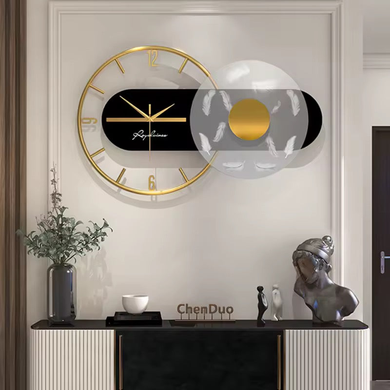 Metal Wall Decoration with Clock