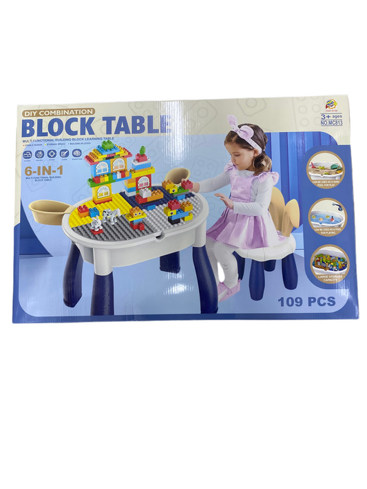 6-in-1 Block Table Set With Chair/109 Blocks