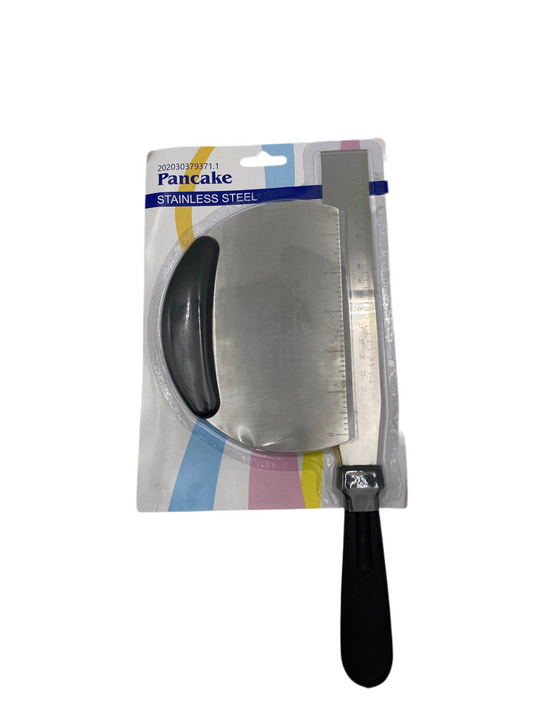 Set 2 pcs stainless steel biscuit cutter with cake spatula