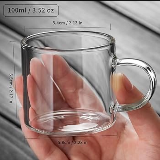 6 Pcs Glass Coffee Cup Set