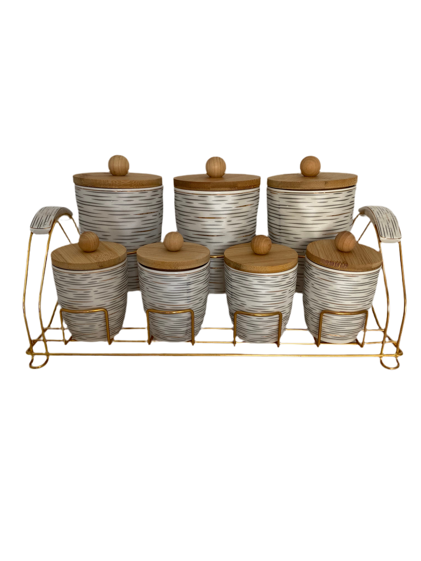 Phoenix, 7 pcs Canister Set With Metal Stand