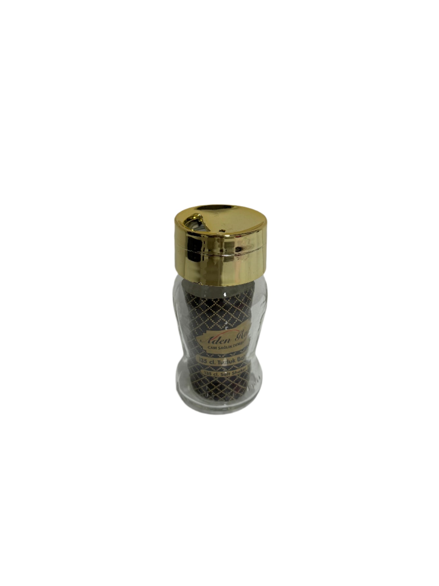 Large golden glass salt shaker 135cc