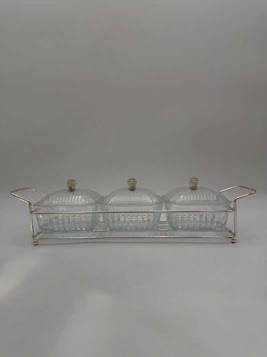 Silver serving set, 3 pieces