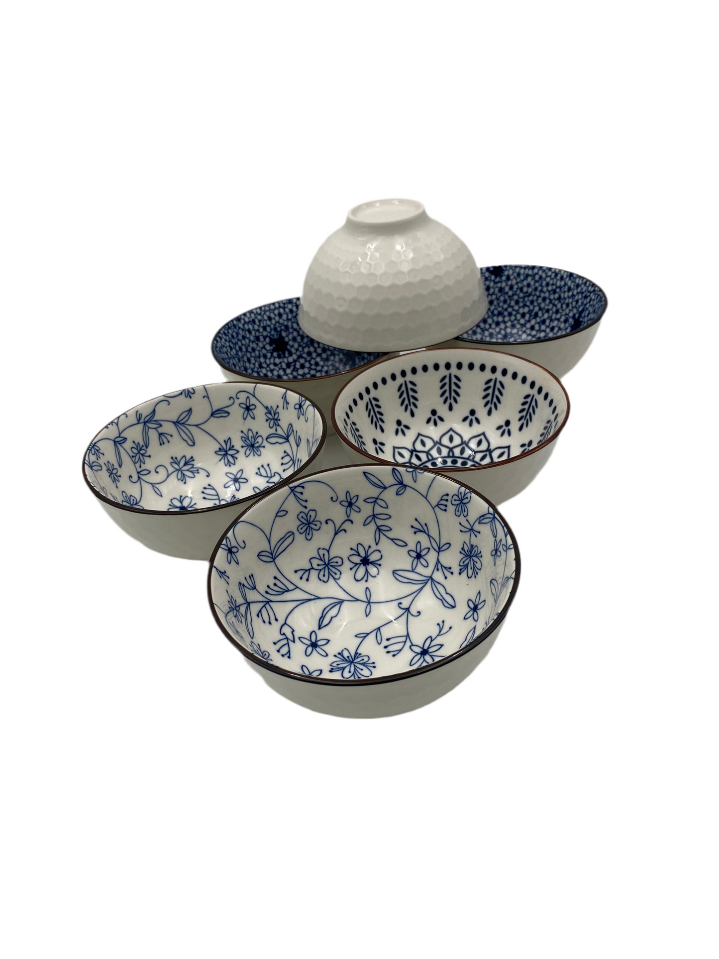 6 Pcs Bohemien Ceramic Bowl Set With Box