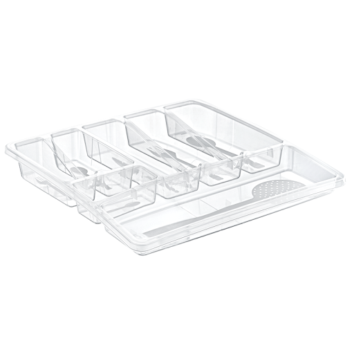 Large transparent drawer utensil organizer