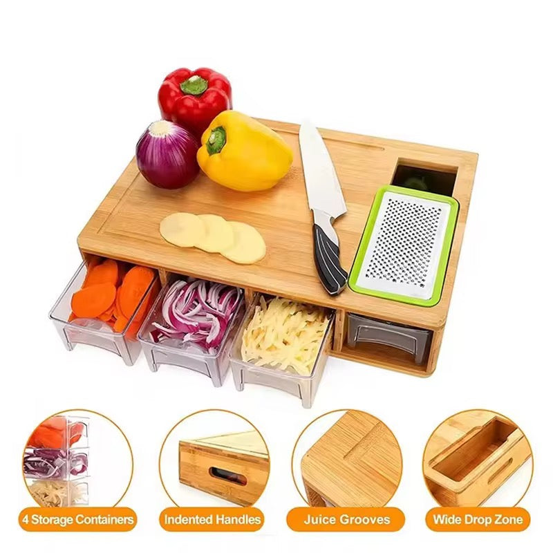 Cutting board with containers
