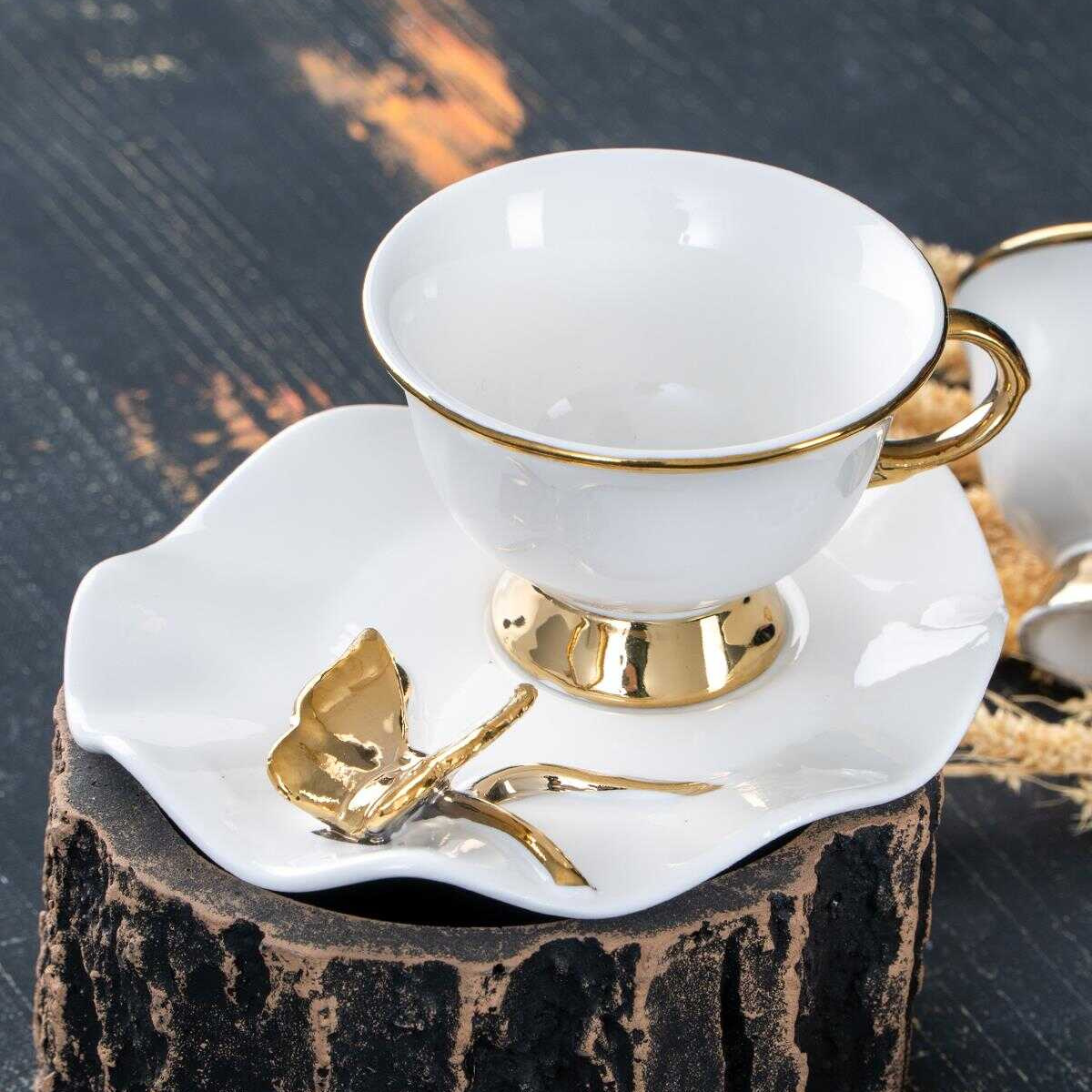 Acar butterfly coffee cup set x6
