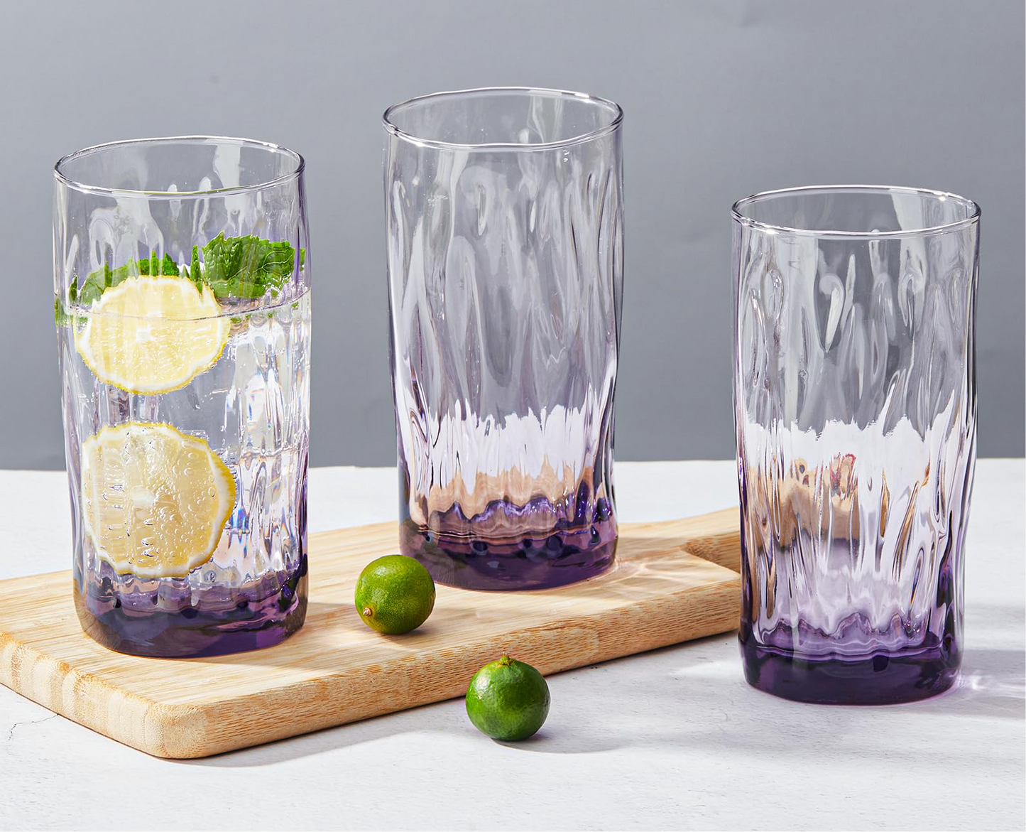 Delisoga, 6 pcs purple glass tumbler