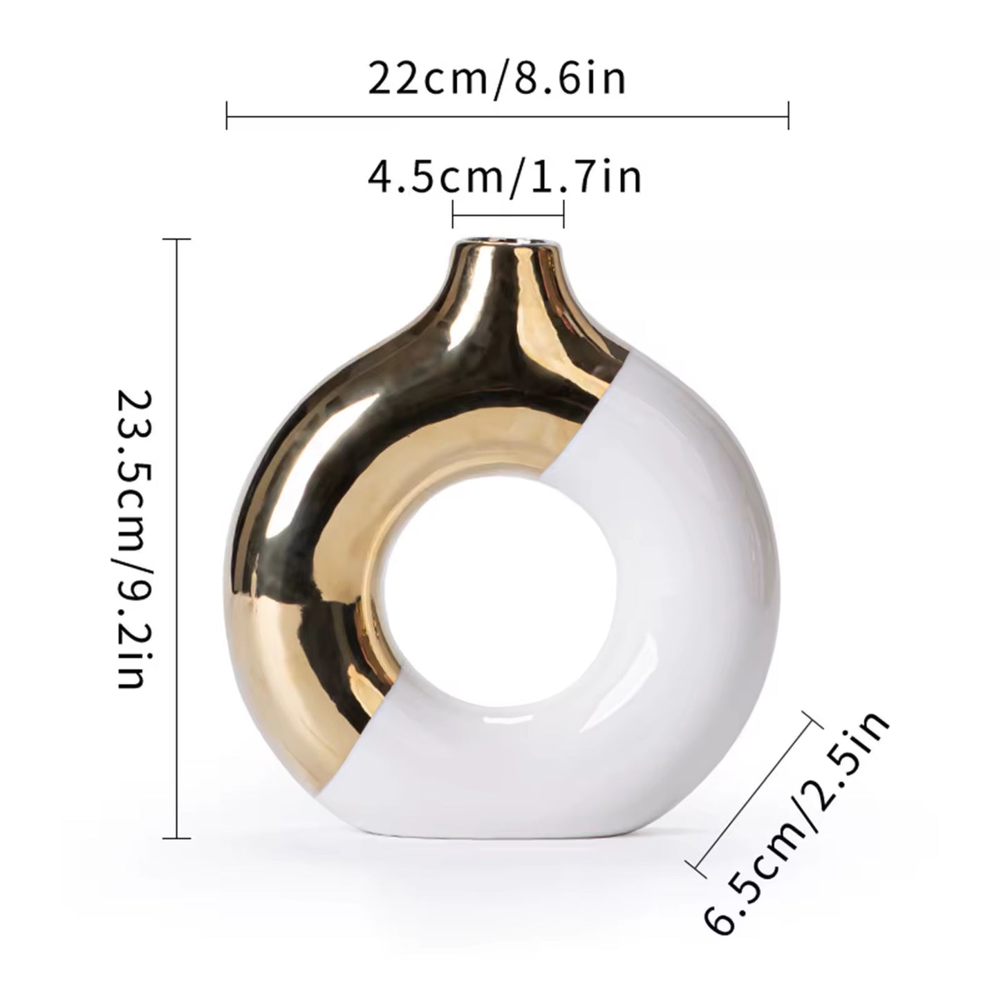 Colored Vase with Gold Large