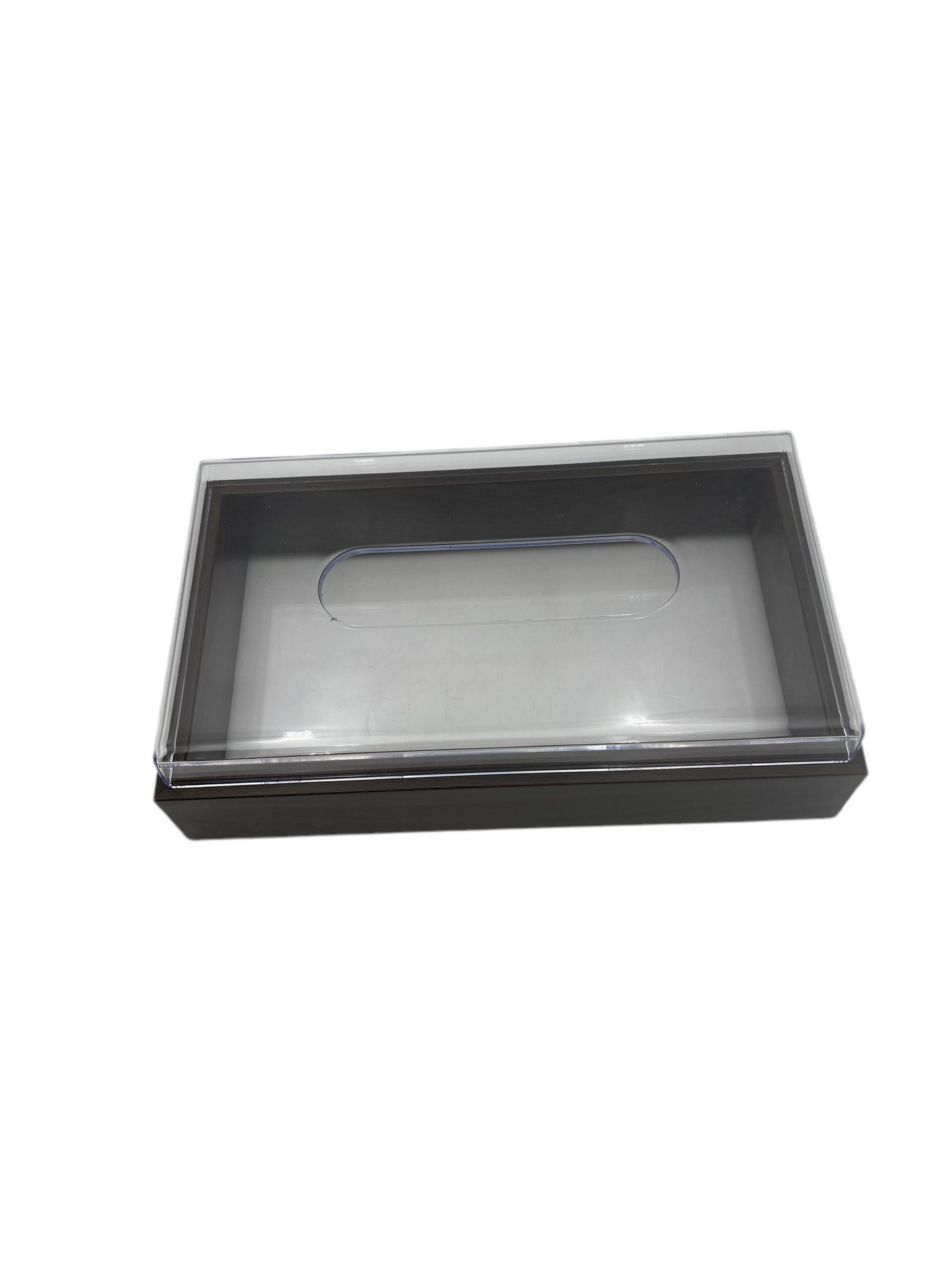 Wooden Tissue Box W/Plexi Cover