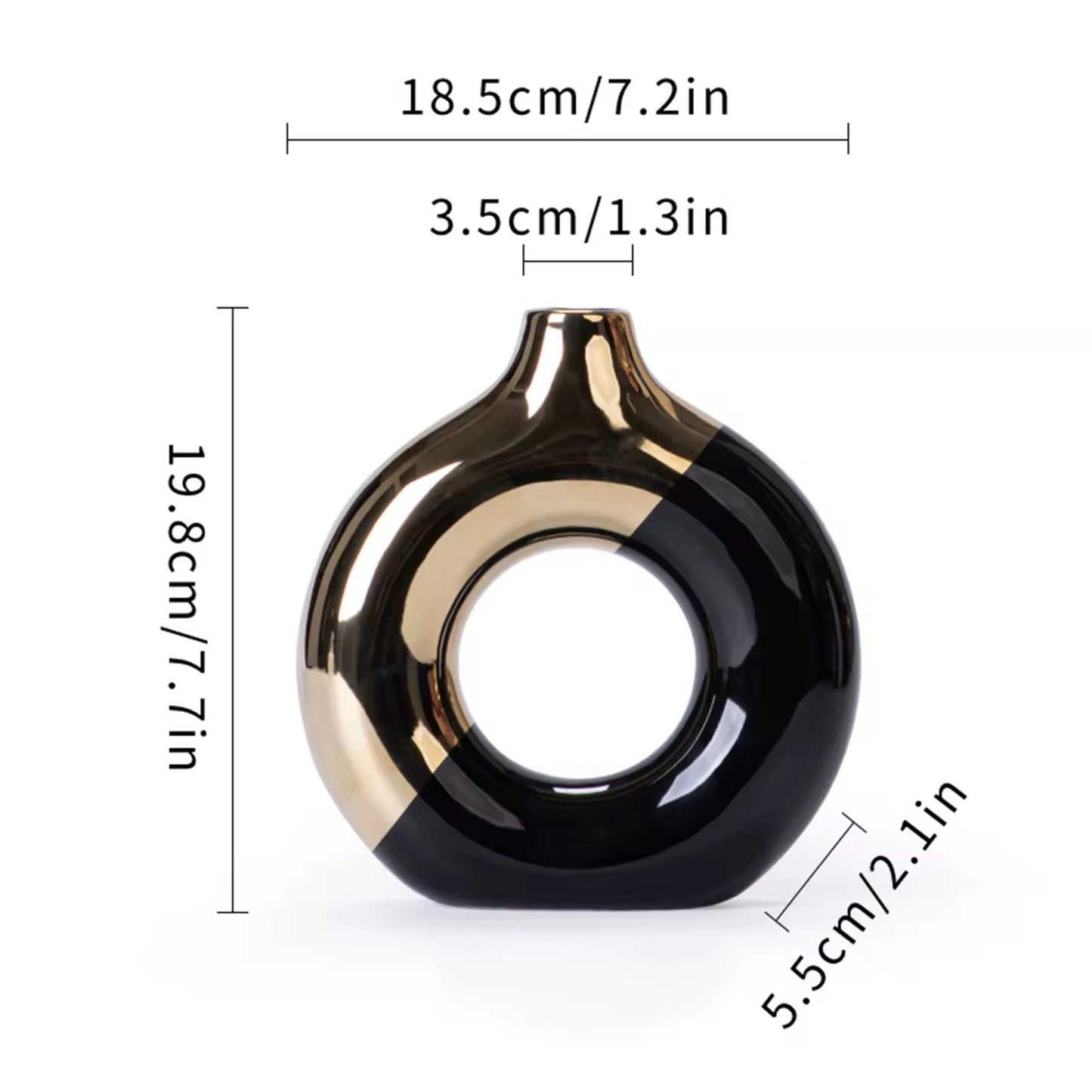Colored Vase with Gold Large