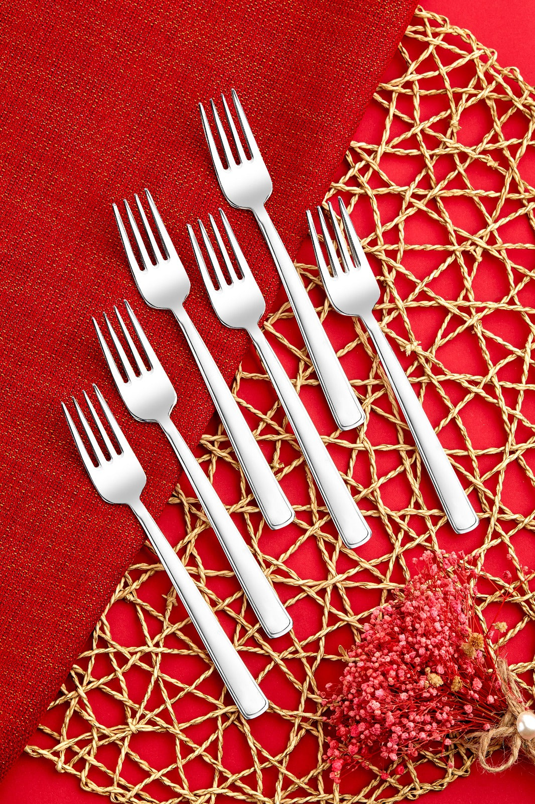 Stainless steel medium forks 6 pieces