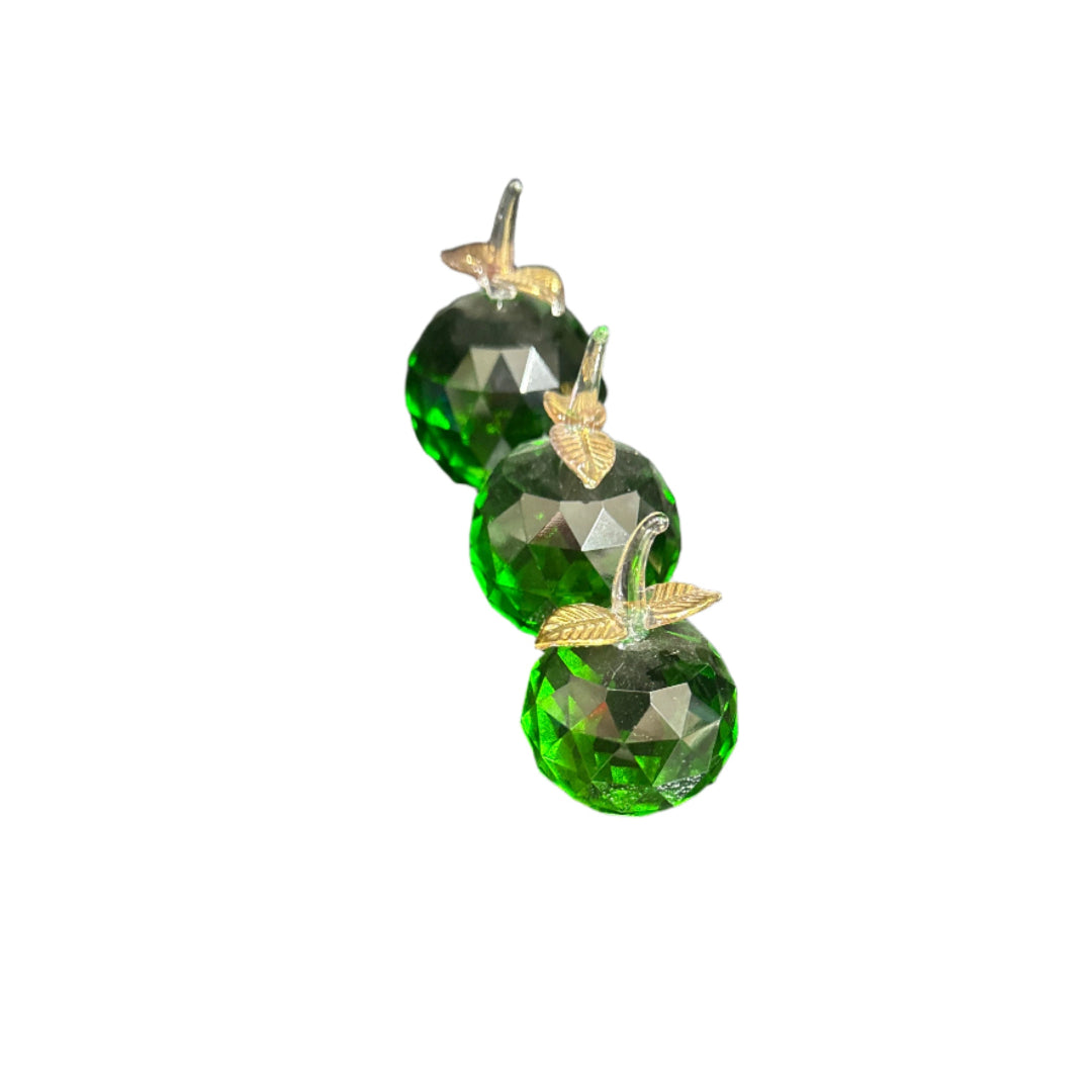 Set of 3 crystal apple decorations