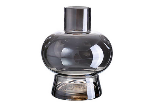 Transparent Black Glass Vase