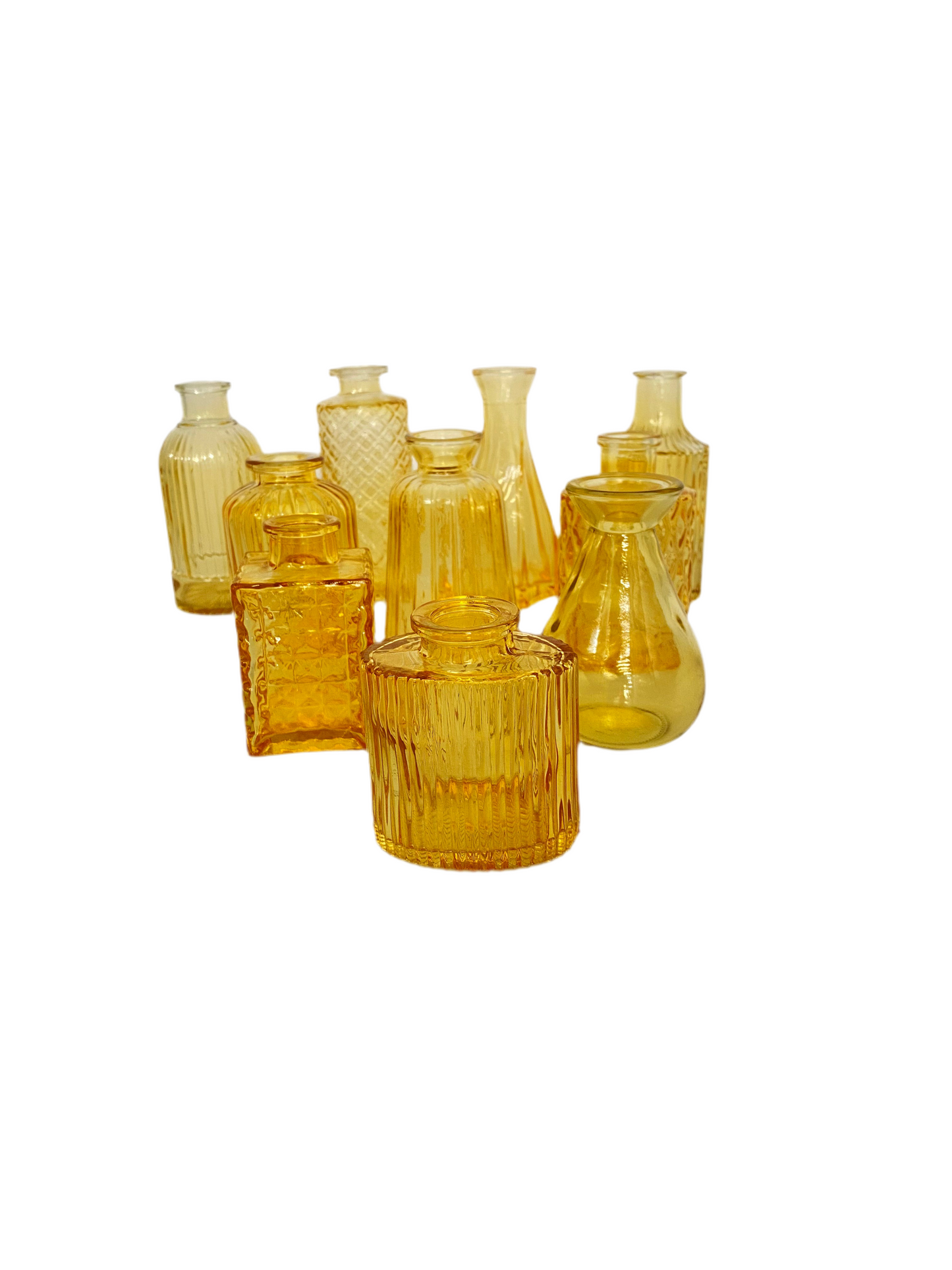 10 PCs Mini Colored Glass Vase Set