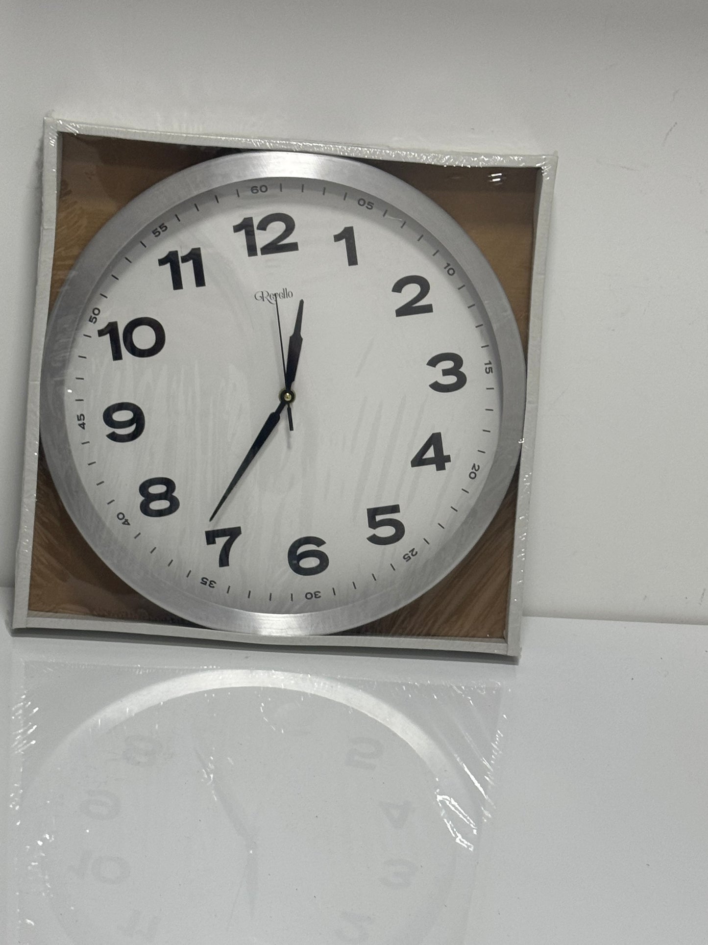 Large silver wall clock