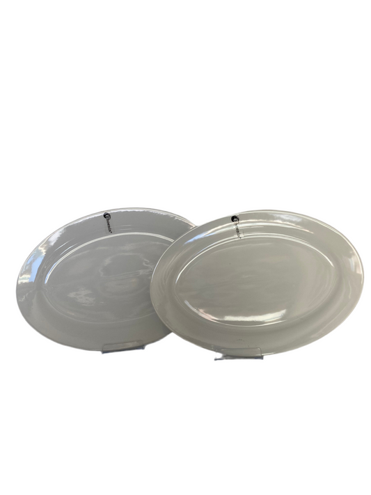 Phoenix,White Porcelain  Oval Flat Plate