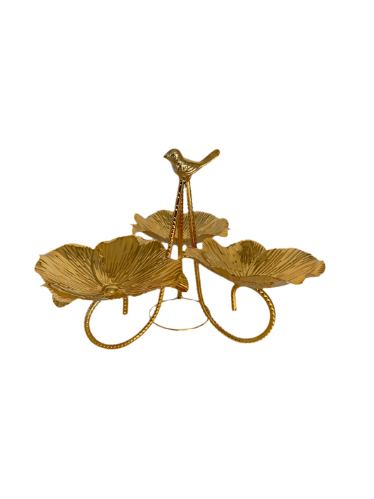 3 Tiers- Golden Stainless Steel Serving Platter
