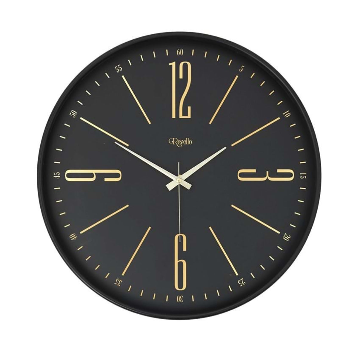 Black and gold wall clock