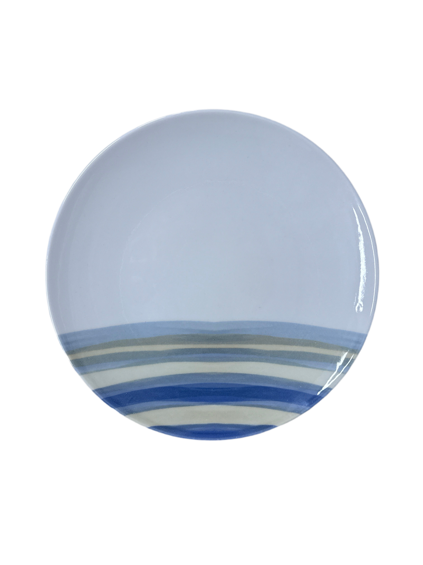 Flat Plate White and Blue 24cm