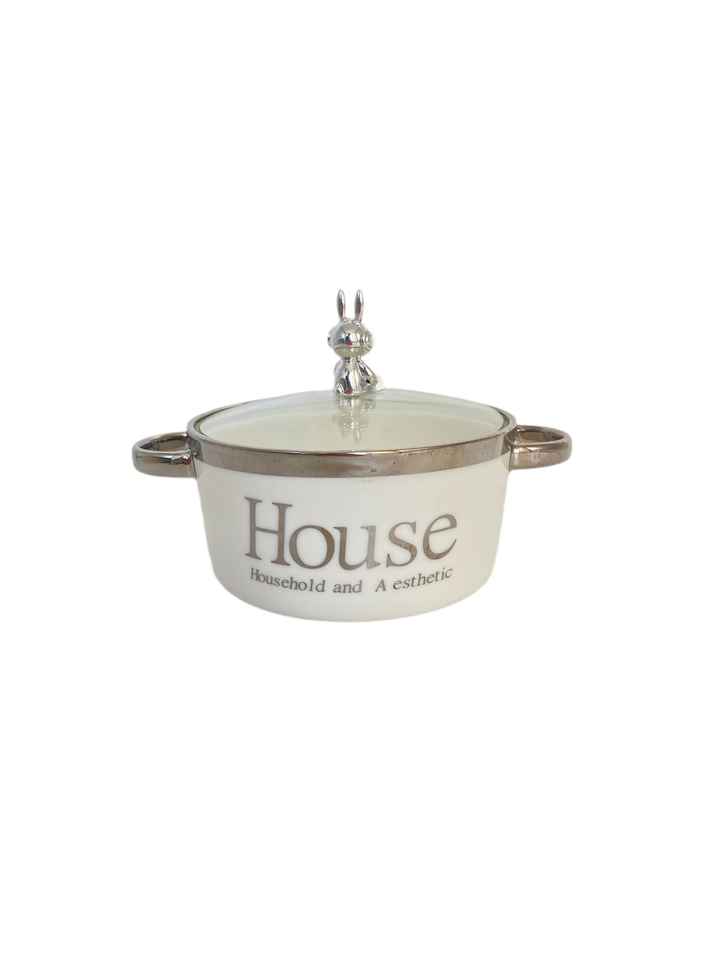 White porcelain CasseroleSize With Glass Lid