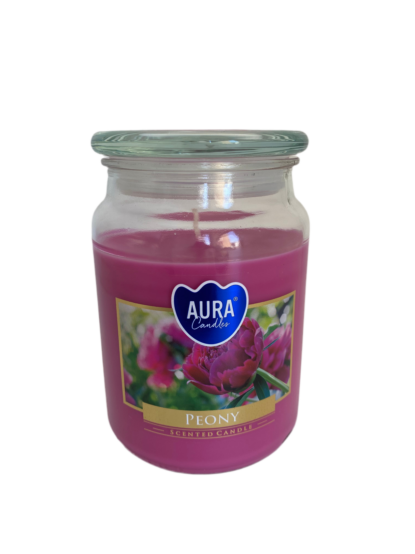 Big scented candles in glass with a lid