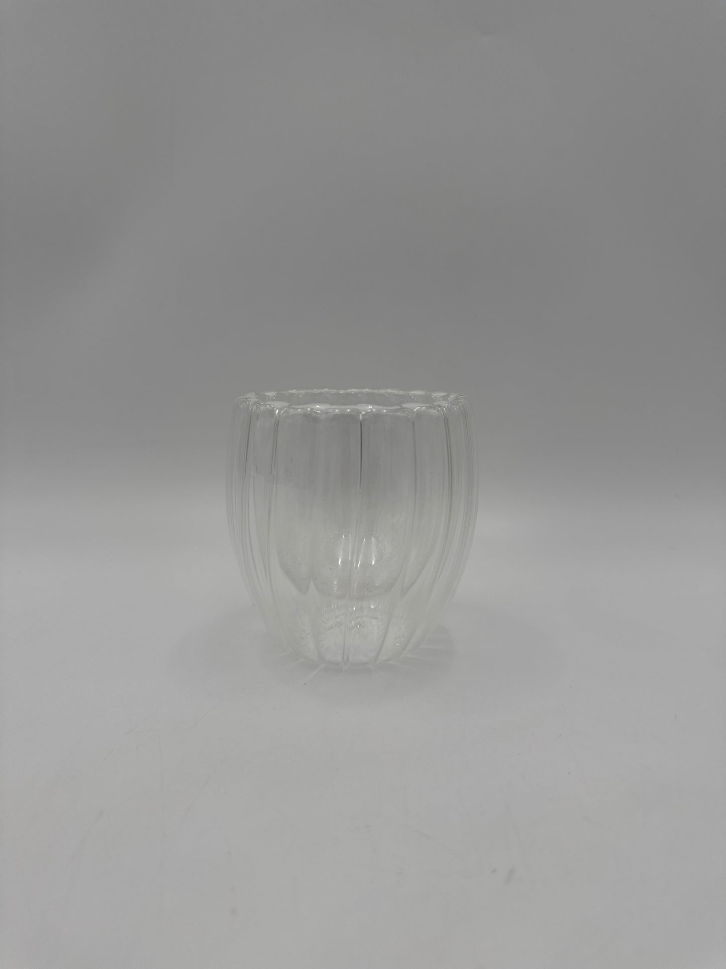 Transparent double glass cup
