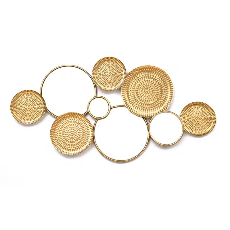 Gold Metal Wall Decoration with mirrors