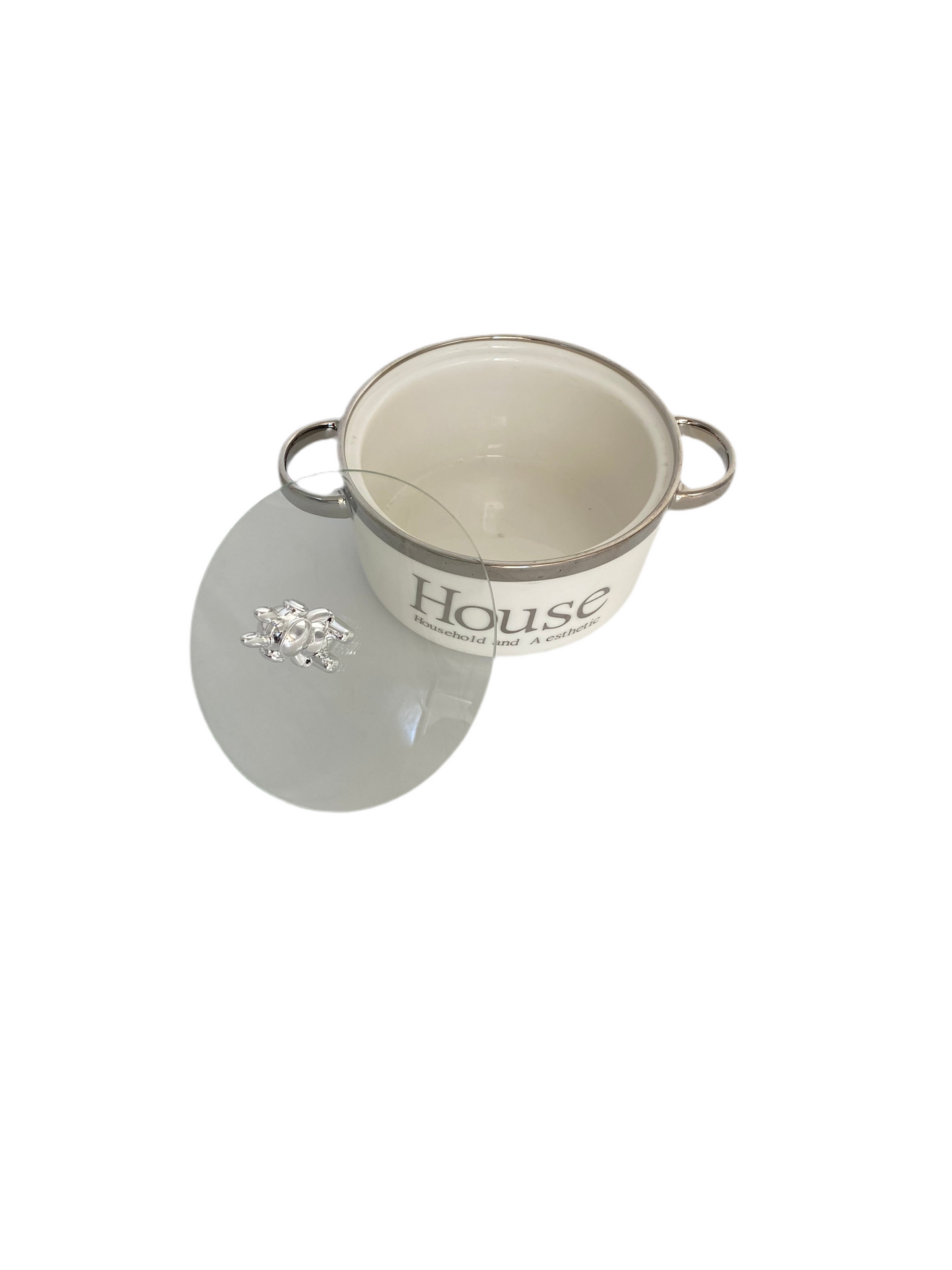 White porcelain CasseroleSize With Glass Lid