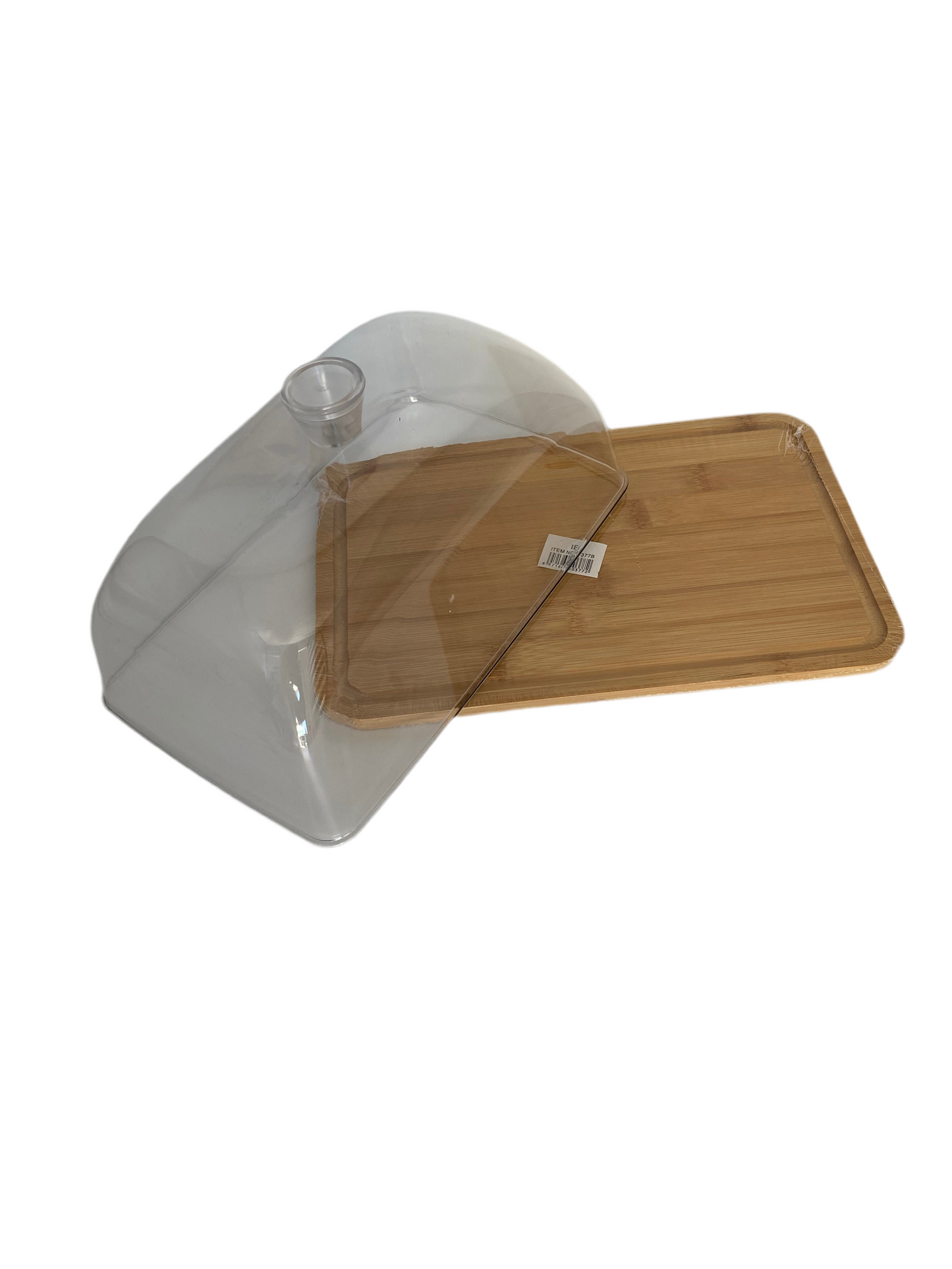 Bamboo Rectangular Cake Palte With Plexi Cover