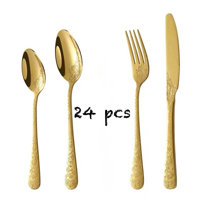 24pcs Cutlery Set Gold