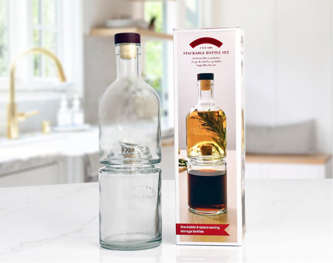 Glass Oil Stackable Bottle Set