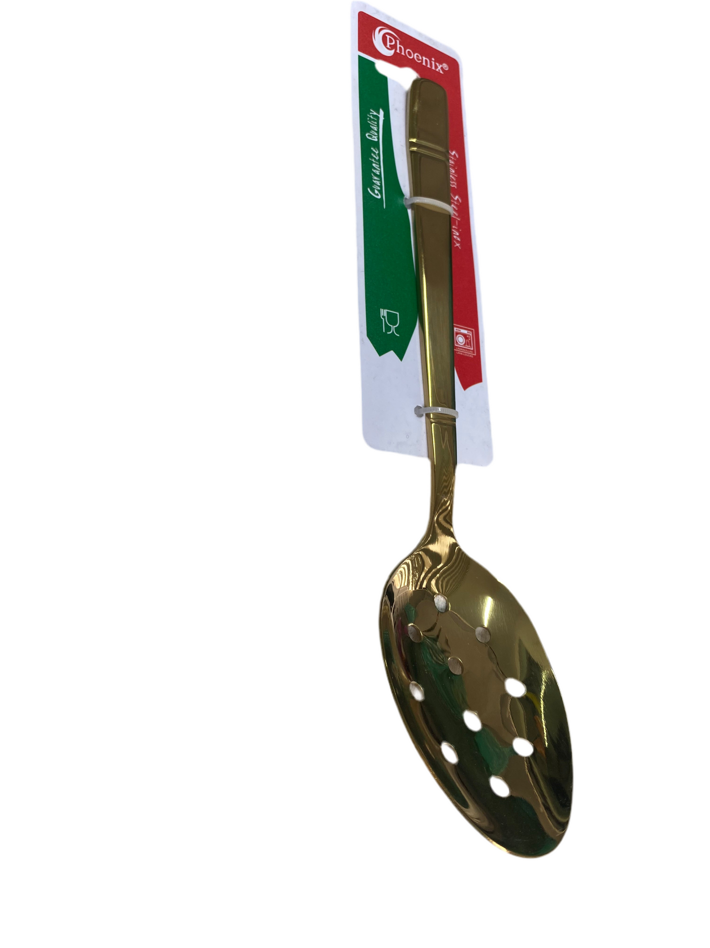 Phoenix, 1pc Golden Slotted Table Spoon