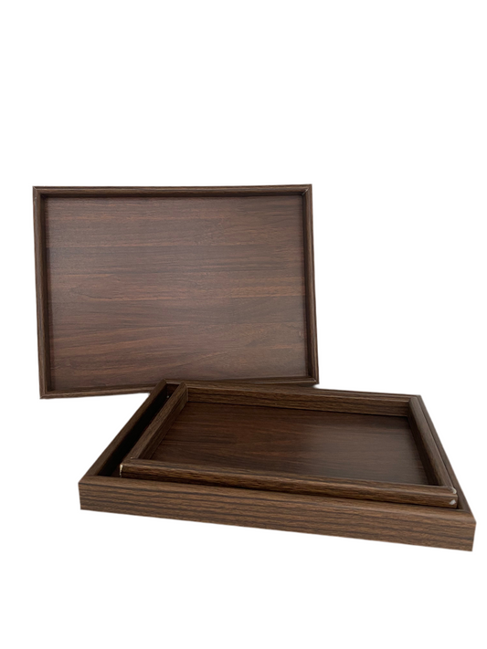 3 Pcs Bamboo Tray Set