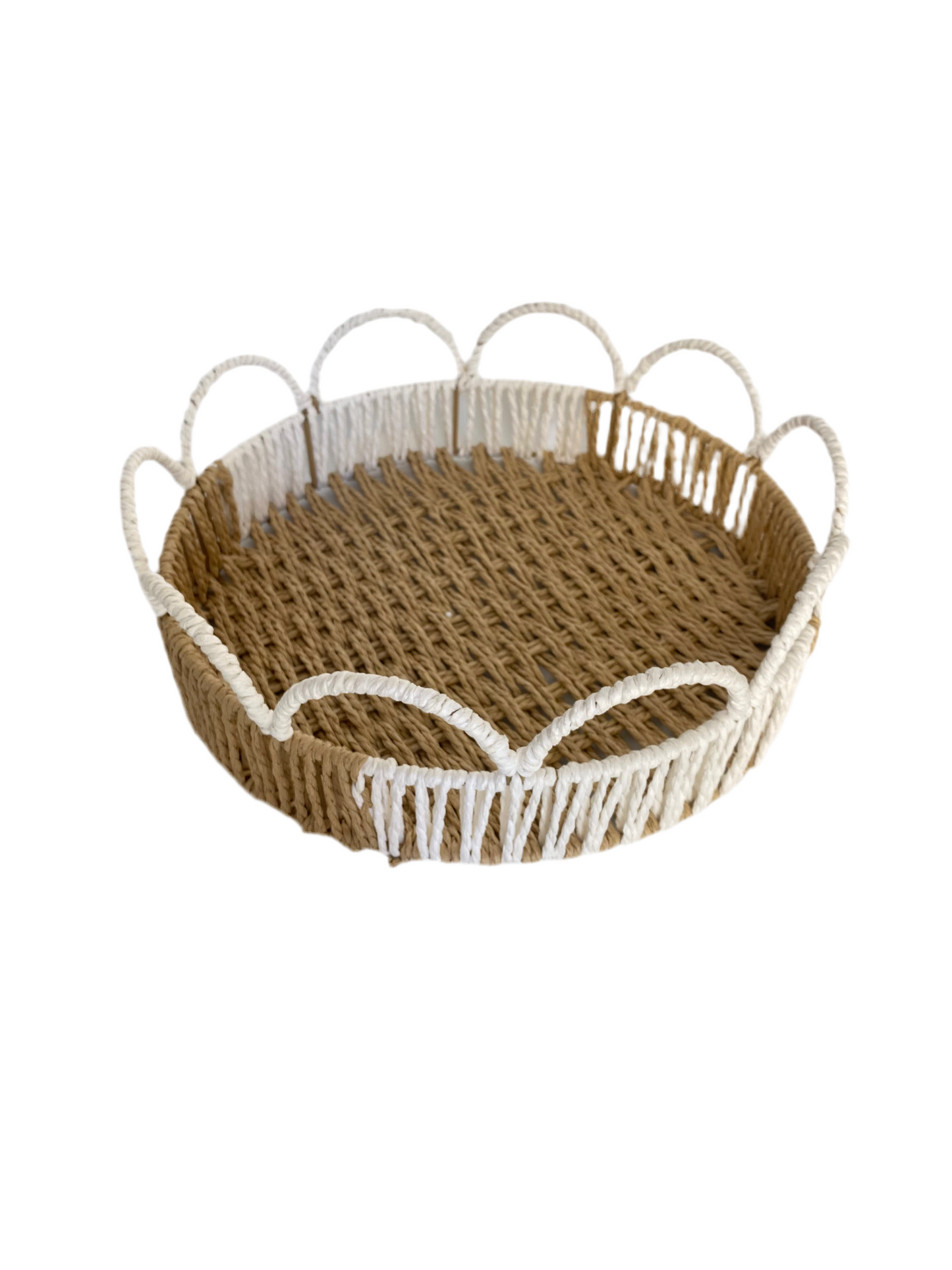 3 PCs Round HandWoven Jute Basket Set With Side Grips