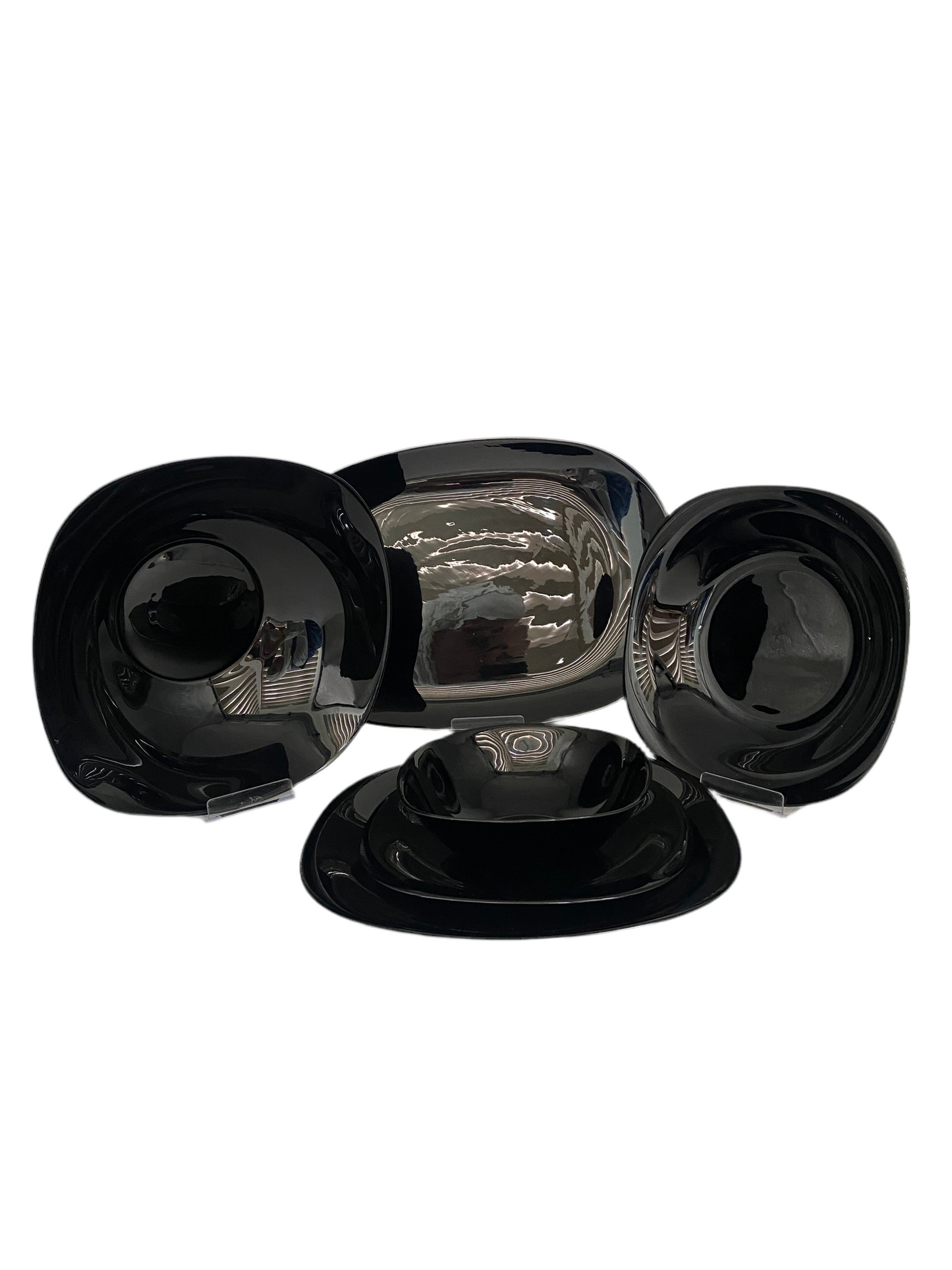 GeBe, 26 Pcs Ceramic Squared Black Dinner Set