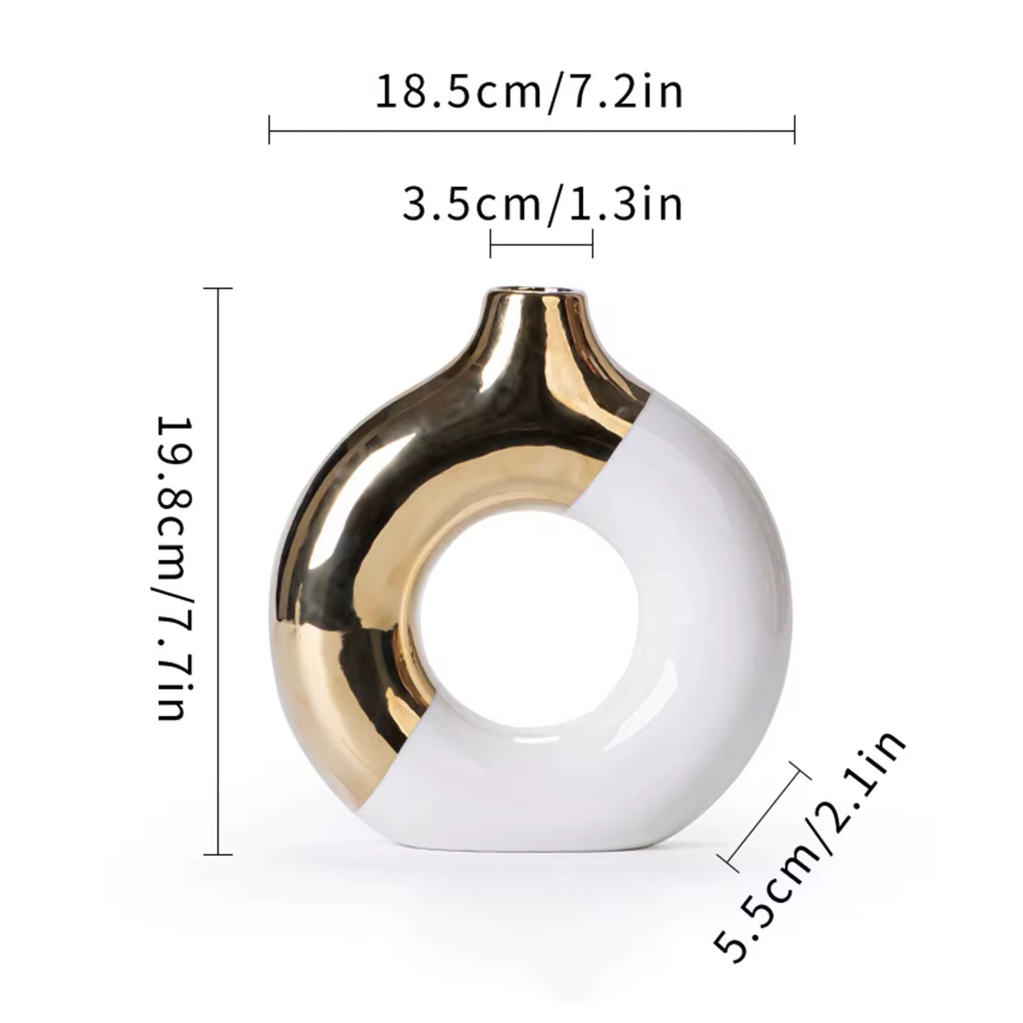 Colored Vase with Gold Large