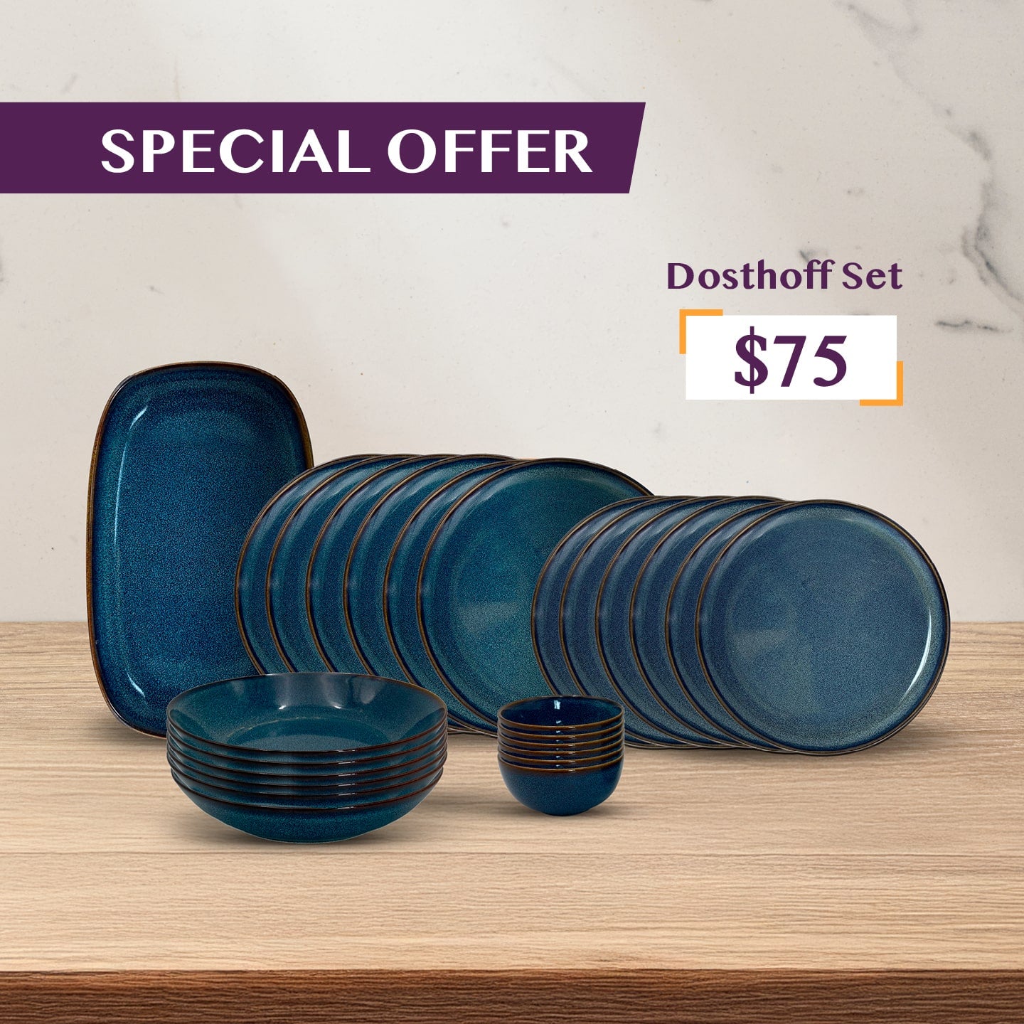 Dosthoff blue tableware set