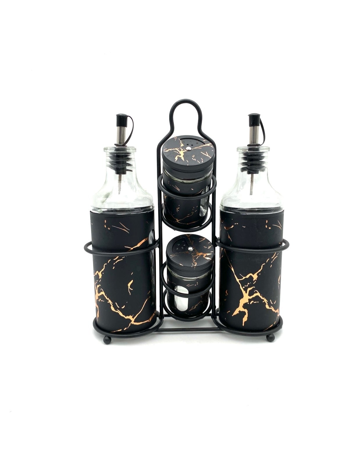 Phoenix, 4 pcs set oil & spice set with metal stand