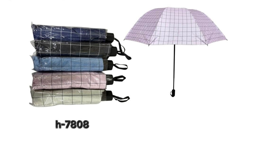 Compact Folding Grid Pattern Umbrella